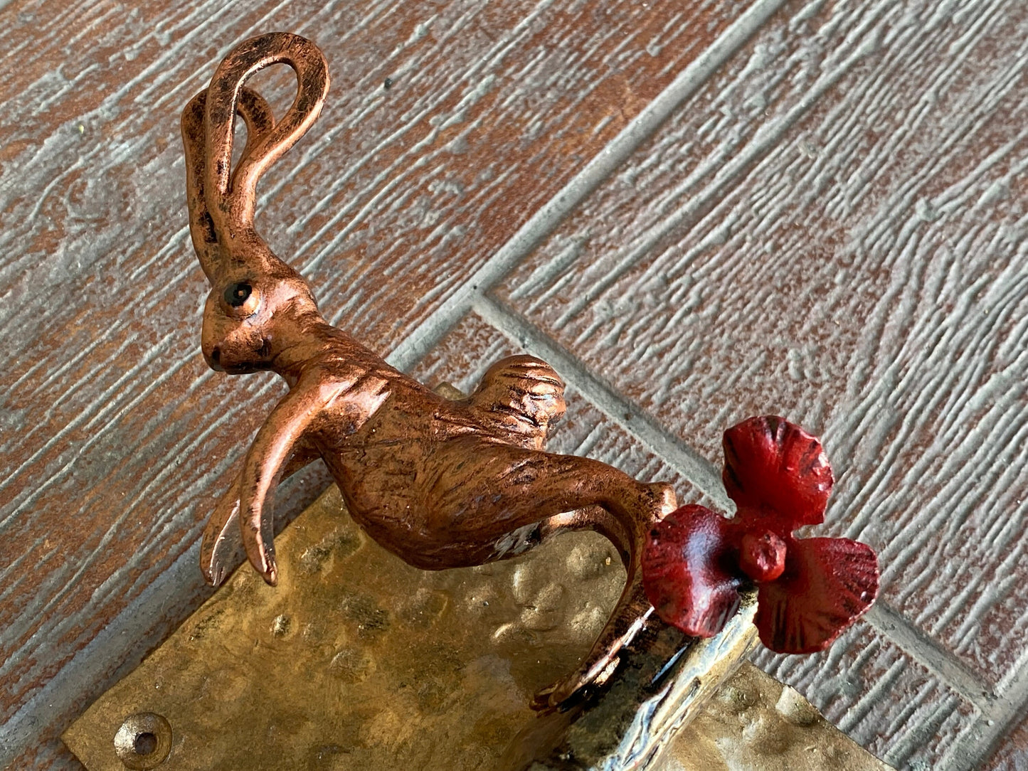 Door handle, door pull, latch, rabbit, animal, zoo, lock, door decor, farm, kids room, kids gift, cartoon, renovation, Christmas, cherry