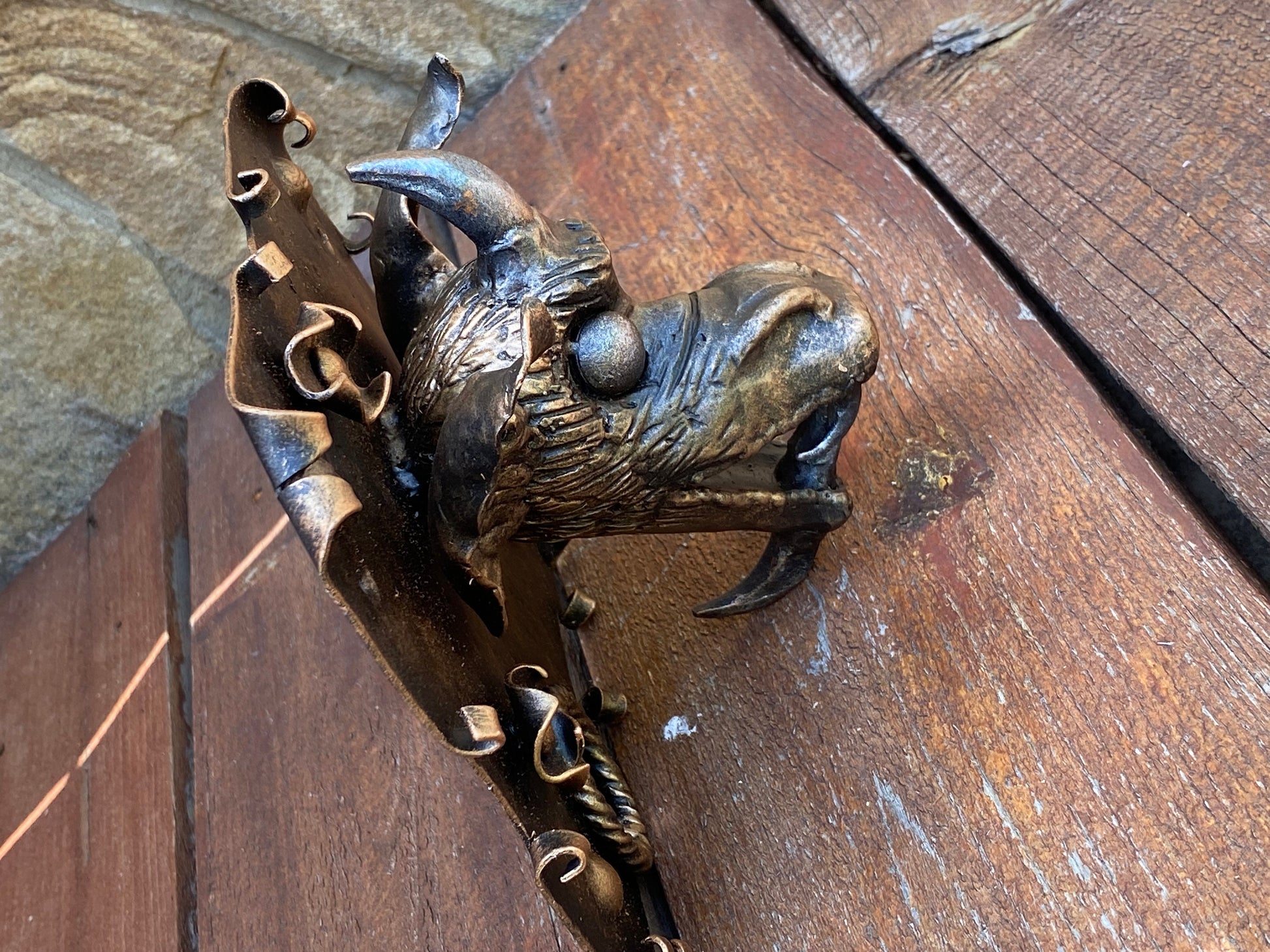 Door handle, gargoyle, medieval, door pull, door hardware, antique decor, lock, Christmas, blacksmith, vintage decor, retro, renovation,cave