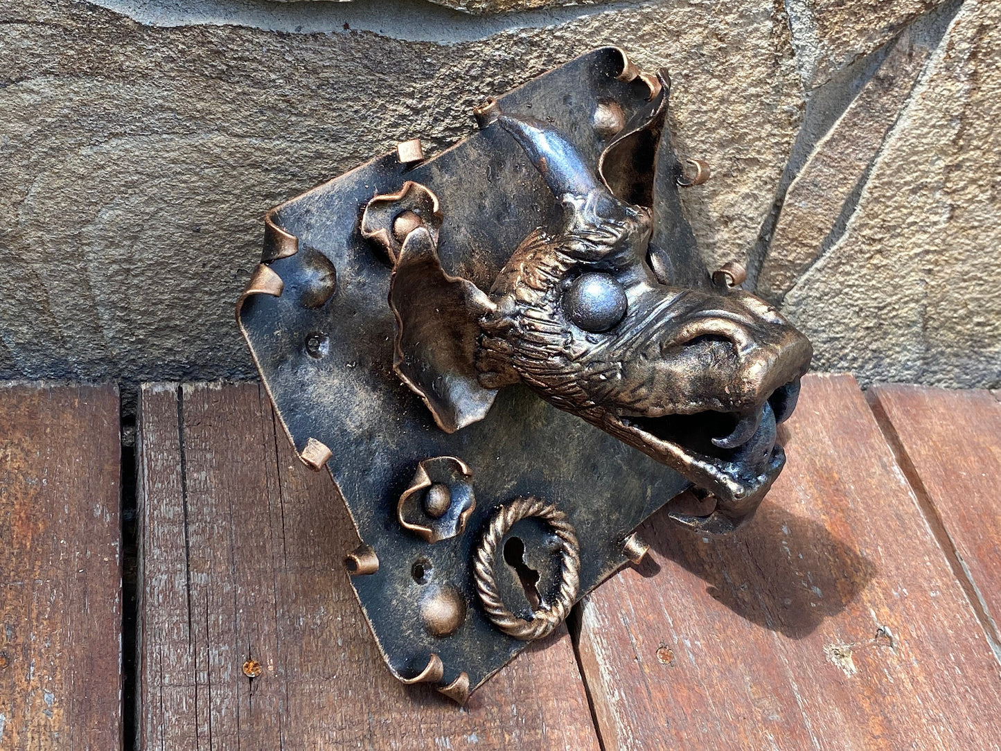 Door handle, gargoyle, medieval, door pull, door hardware, antique decor, lock, Christmas, blacksmith, vintage decor, retro, renovation,cave