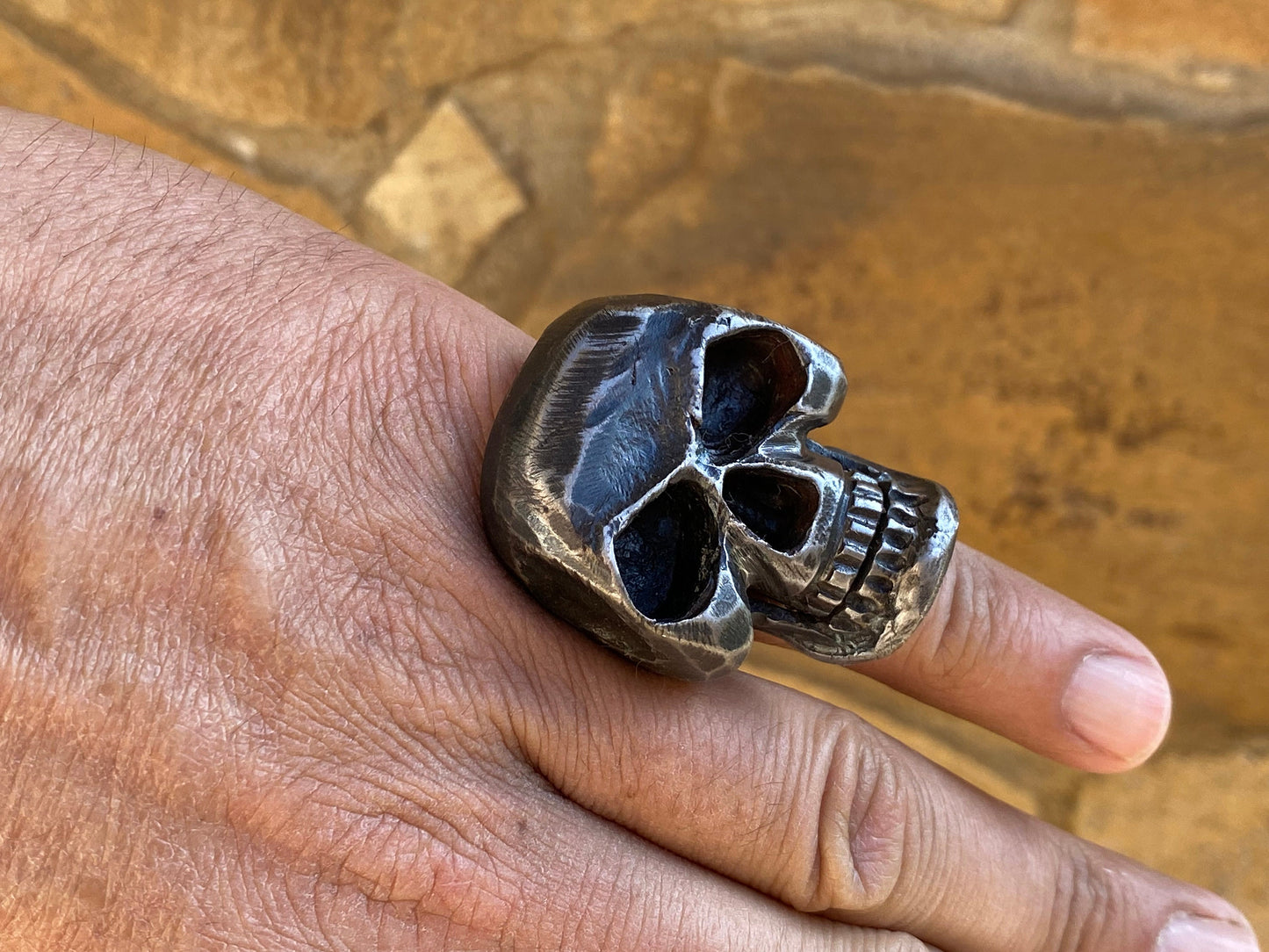 Ring, skull, iron ring, 6th anniversary, Halloween, iron anniversary, steel ring, iron gift, jewelry, ring dish, engagement, anniversary