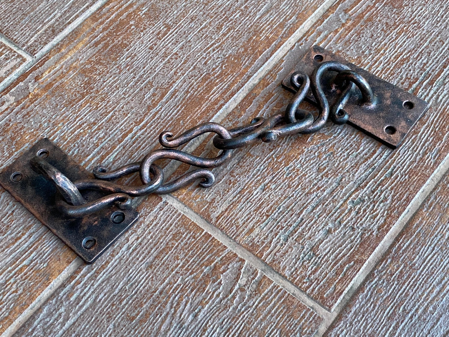 Door chain, chain door lock, medieval, flower pot holder, blacksmith, forged chain, flower pot hanger, lamp holder, renovation, hardware