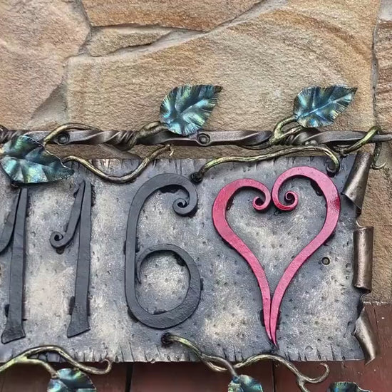 House number sign, house number, love gift, wedding gift, newlywed, heart, 6th anniversary, birthday, groomsman, bridesmaid,love sign,garden