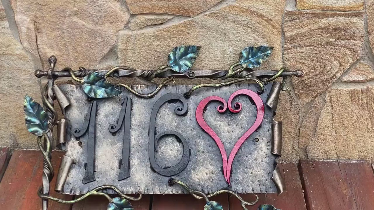 House number sign, house number, love gift, wedding gift, newlywed, heart, 6th anniversary, birthday, groomsman, bridesmaid,love sign,garden