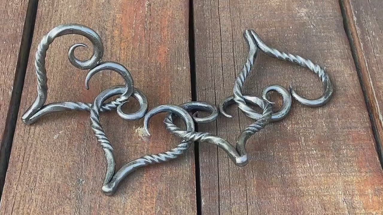 Entwined hearts, anniversary gift, birthday, 6th anniversary, 11th anniversary, personalized gift, heart, iron gift,steel gift,engraved gift