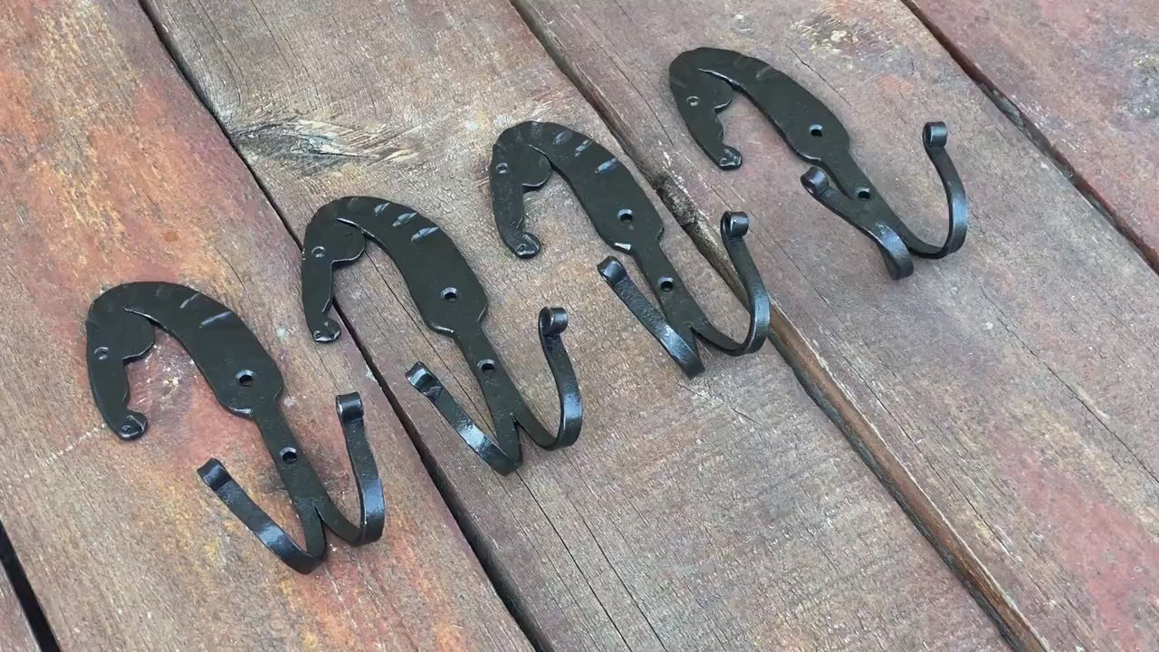 Small Iron Hooks, Key Hooks, Black Metal Hooks, Steel Hooks, Blacksmith  Made -  Denmark