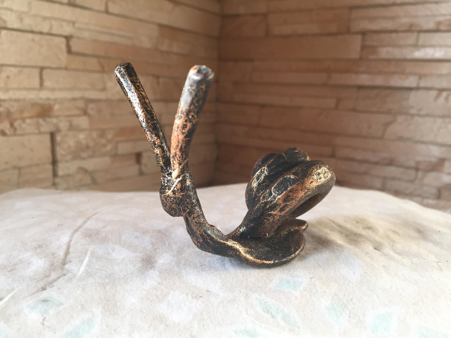 A set of 3 hand forged snails, metal sculpture, metal statue, metal statuette, snail sculpture,figurine, miniature statuette, snail figurine