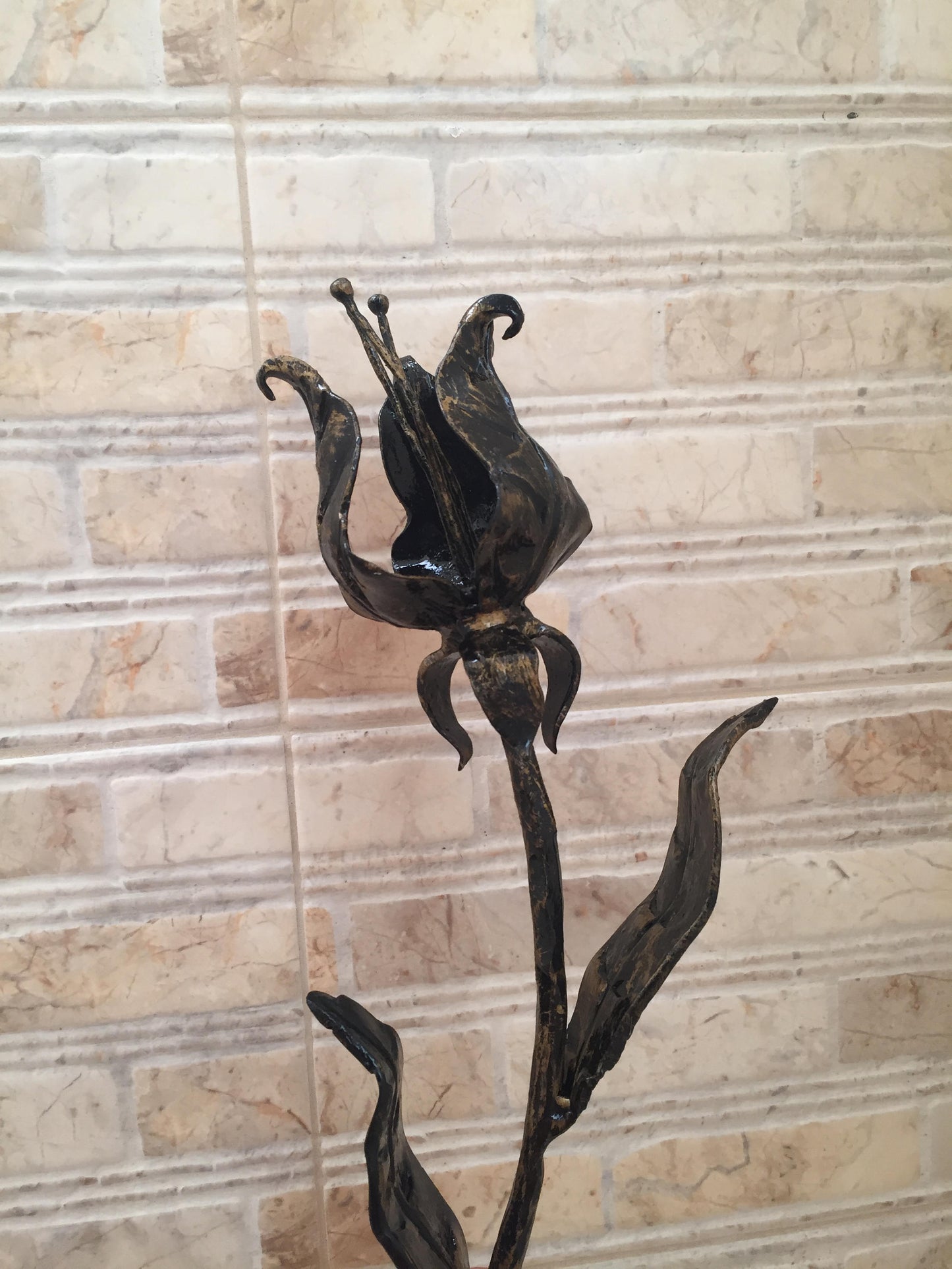 Metal tulip, metal flower, wrought iron flower, wedding anniversary,wedding gift,iron tulip,steel tulip,metal bouquet,iron steel anniversary