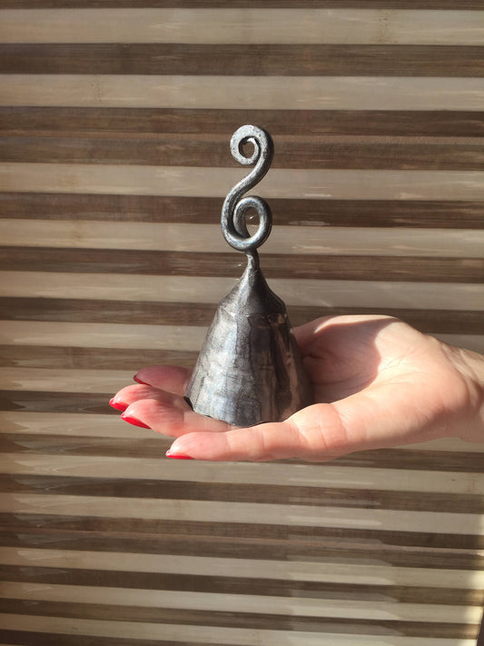 Hand forged bell, wrought iron bell, handmade bell, metal art, metal sculpture, metal gift, Christmas gift, birthday gift, Mother's day gift
