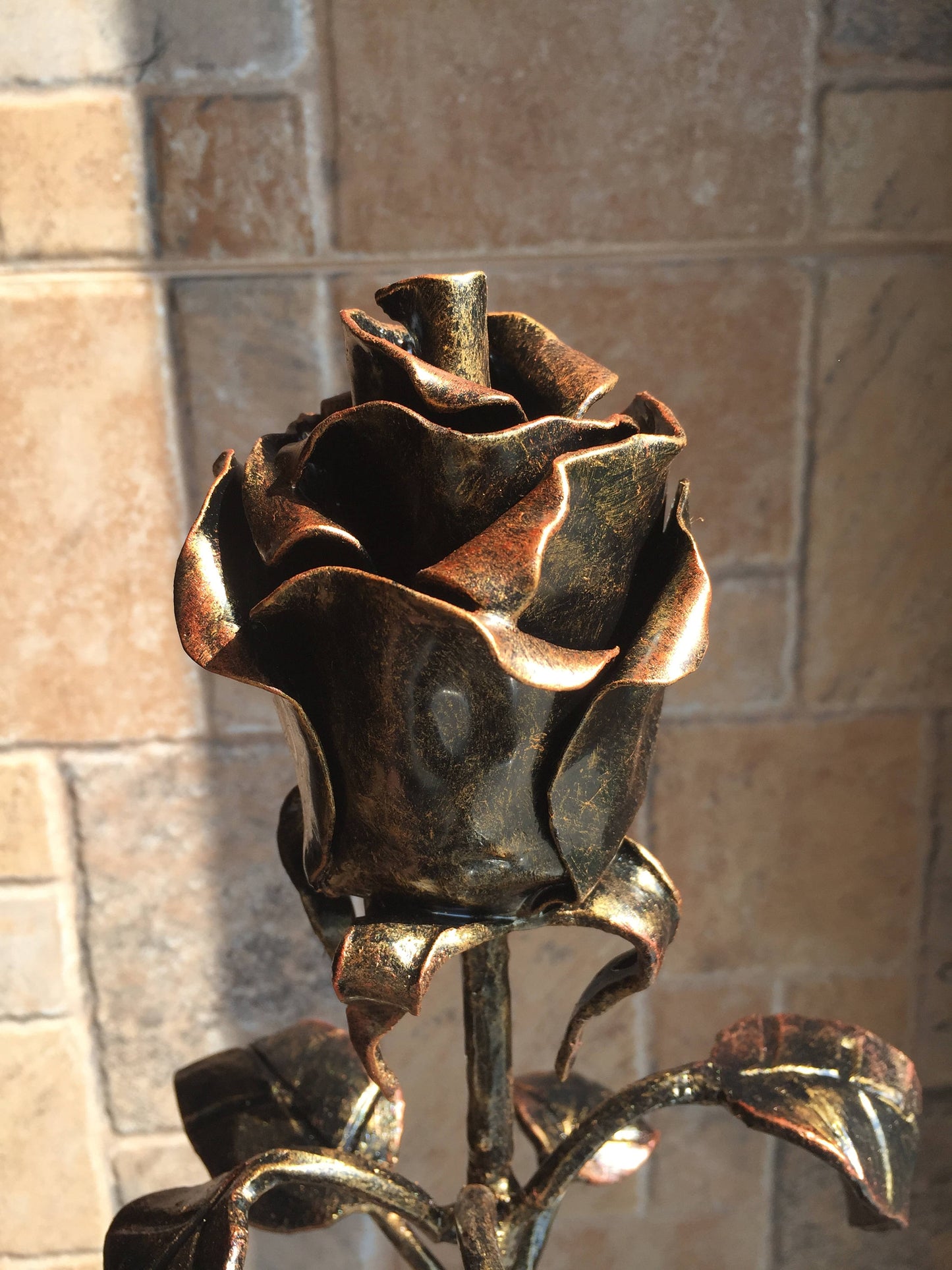 Iron rose, metal rose, steel rose, wedding anniversary, anniversary gift, steampunk, gift for her, metal statue, metal sculpture,forged rose