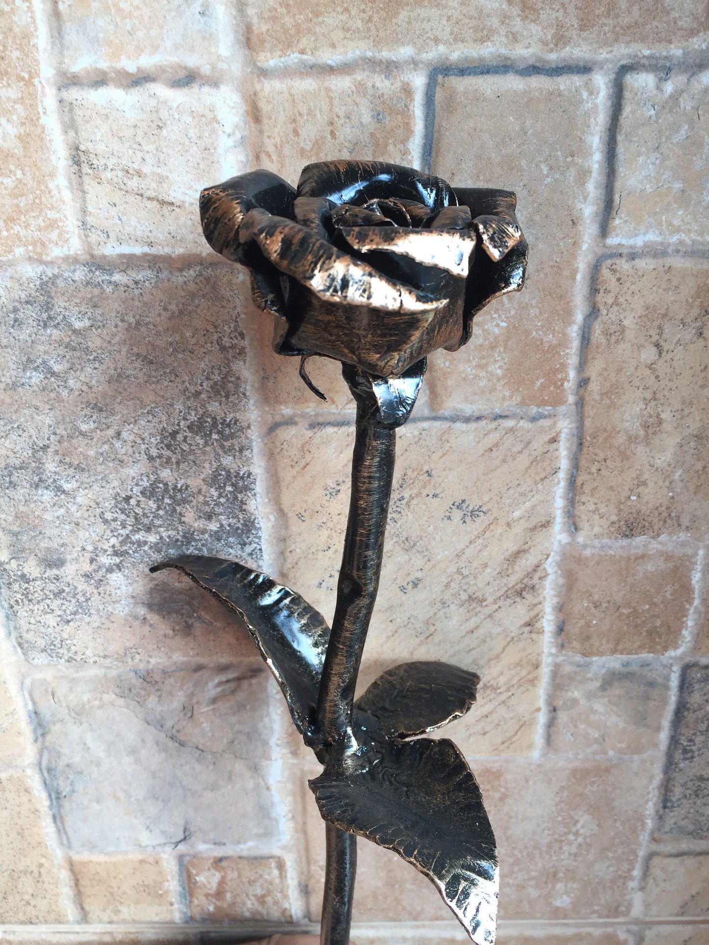 6th anniversary gift, 6 year anniversary, iron anniversary, metal rose, metal sculpture, iron rose, wrought iron rose,forged rose, steampunk
