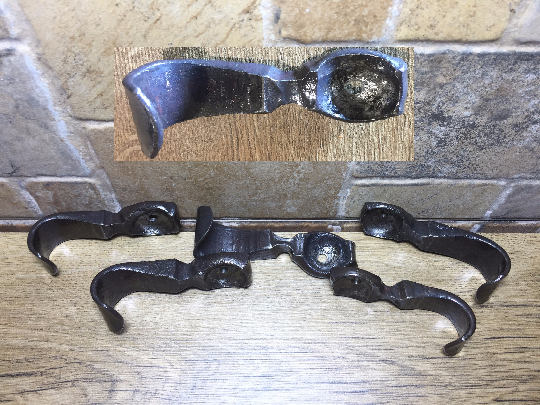 Hand forged hooks (5pcs), custom hooks, decorative hook, custom iron work, blacksmith hook,mug hanger,wall art,key rack,pot rack,iron hanger