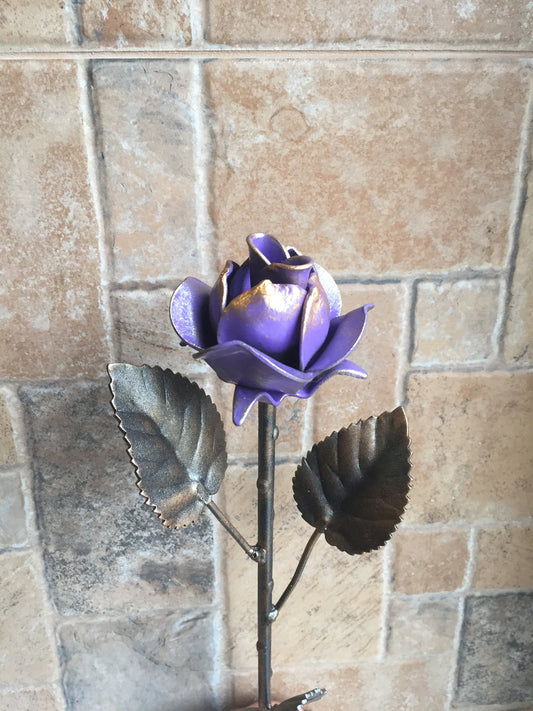 Metal rose, 6th anniversary gift, iron anniversary, hand forged rose, metal sculpture, iron rose, metal roses, forged rose, steampunk, roses