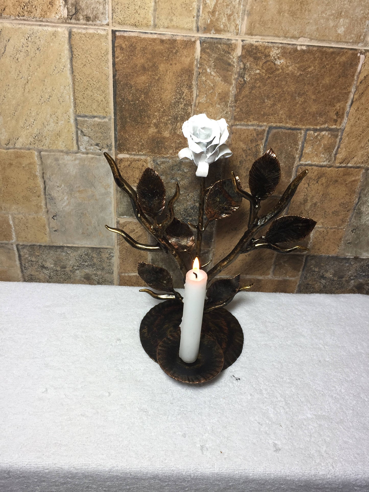 Candle holder, candle stick holder, 6 year anniversary, iron gift for her, iron anniversary gift for her, wedding anniversary gift for her