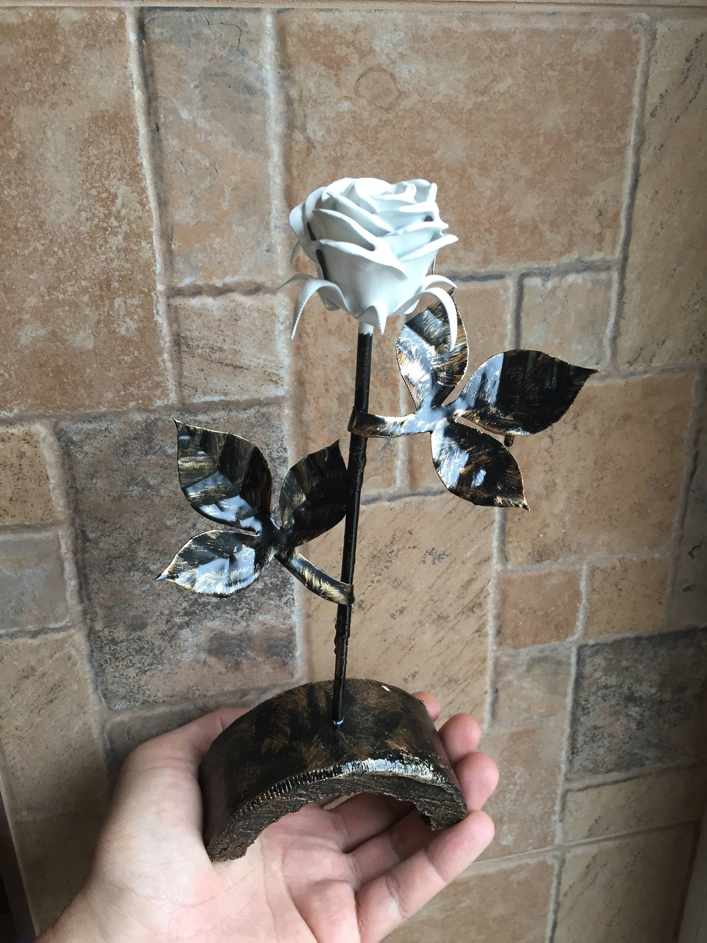 Metal rose, steel rose, wrought iron rose, iron rose, forged rose, hand forged rose, hand made rose, rose sculpture, iron rose gift,her rose