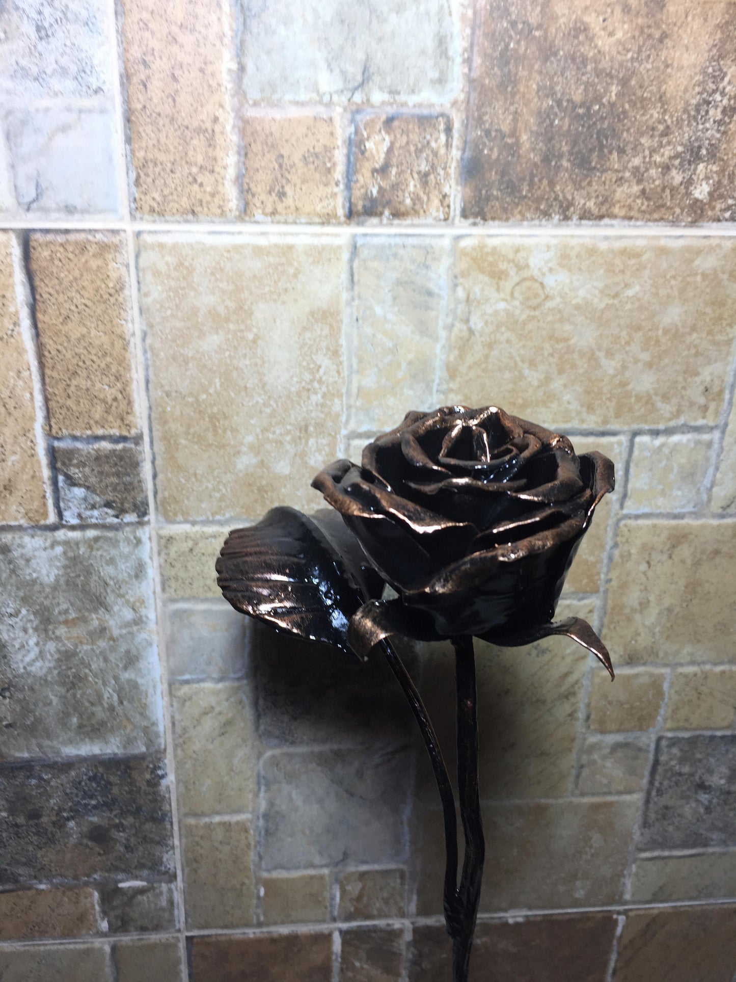 Wrought iron rose, anniversary gift for her, iron anniversary gift for her, steel anniversary gift, wedding anniversary gift, metal rose