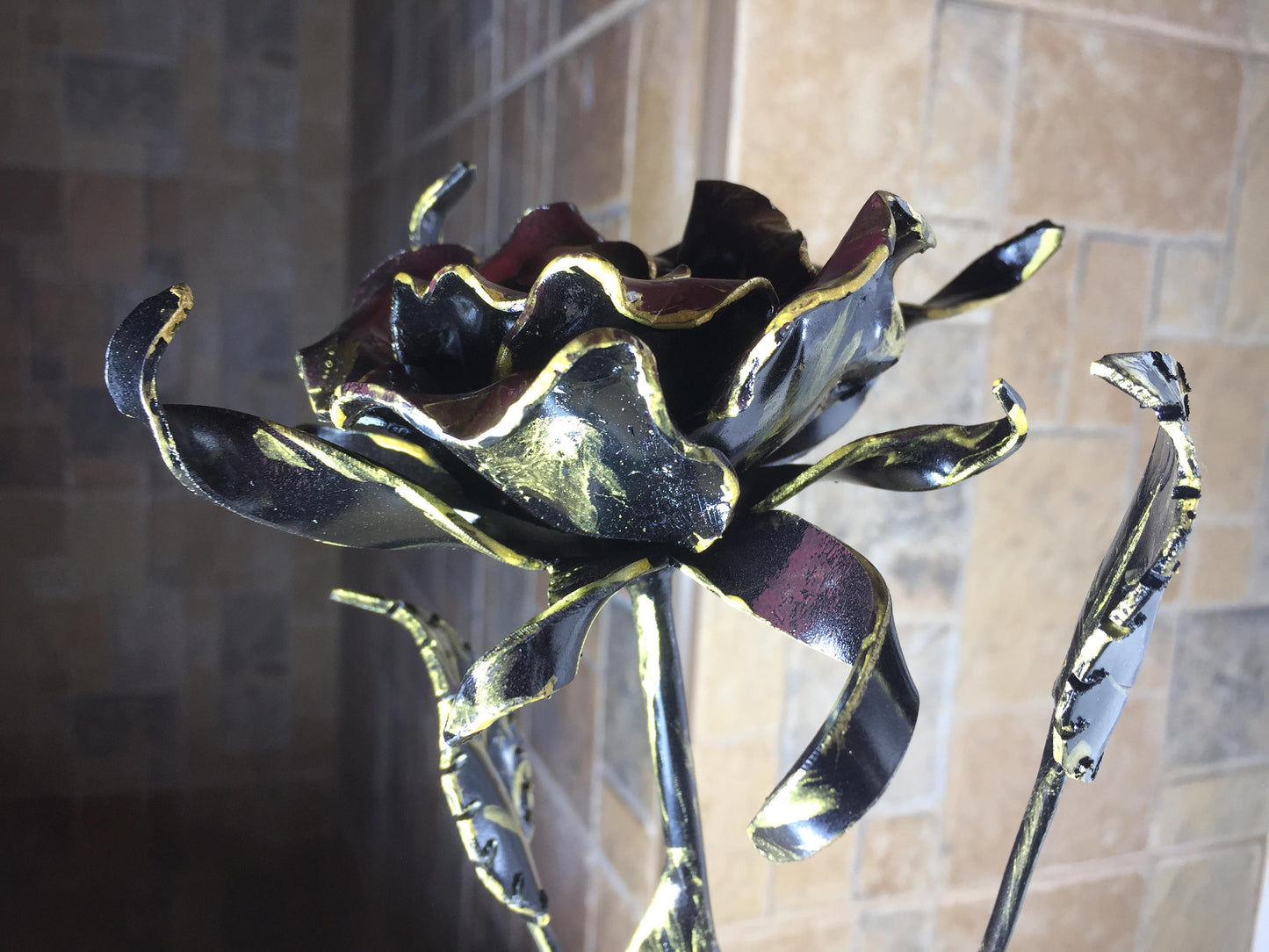 Iron rose, iron gift for her, iron anniversary gift, iron gifts, Mother's day gift, iron flower, hand forged flower, hand forged rose