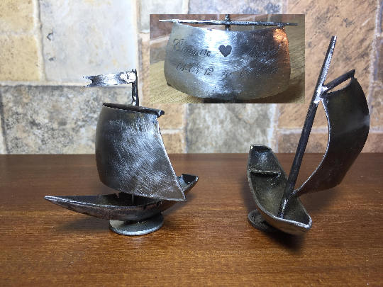 Sailing ship, iron anniversary gift for him, hand forged ship, iron ship, iron gifts, iron gift idea, vessel, sail boat, viking ship,drakkar