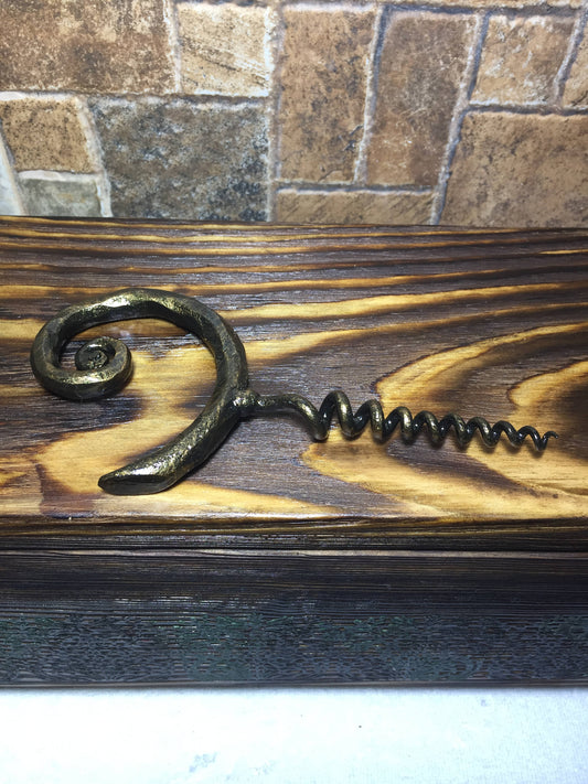 Corkscrew, handforged corkscrew, wrought iron corkscrew, iron corkscrew, wine corkscrew, wine bottle opener, hand forged corkscrew, barware