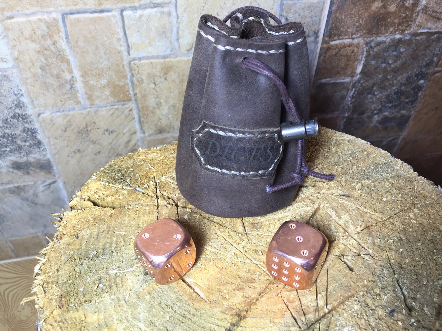 Copper dice set in a leather bag, metal dice, gambling dice, gaming dice, custom dice, iron dice,groomsman gift,steel dice,role playing game