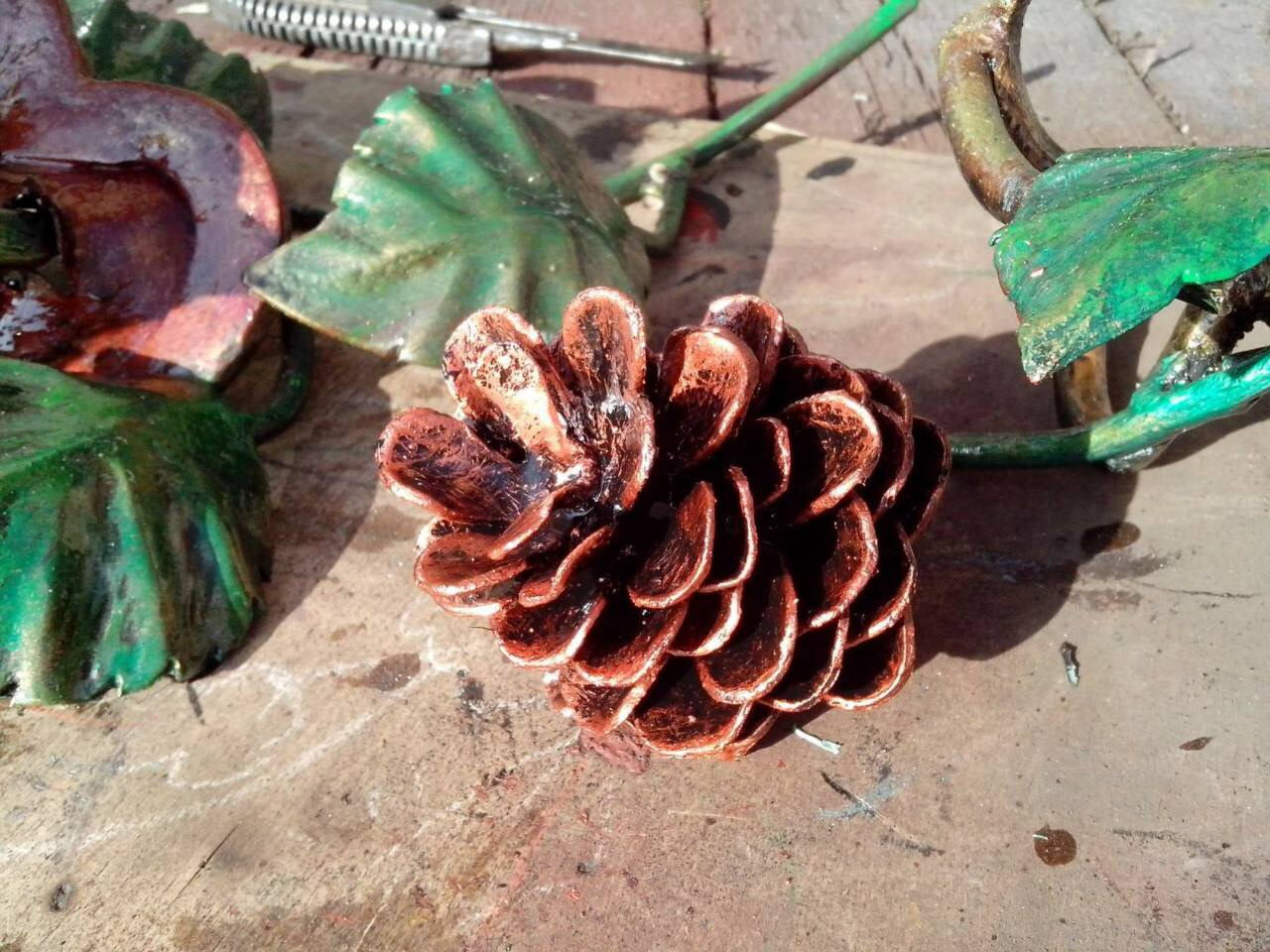 Metal pinecone, hand forged pinecone, metal pine cone, iron pinecone, metal fircone, pinecone decor, iron gifts, pinecone charm, metal charm