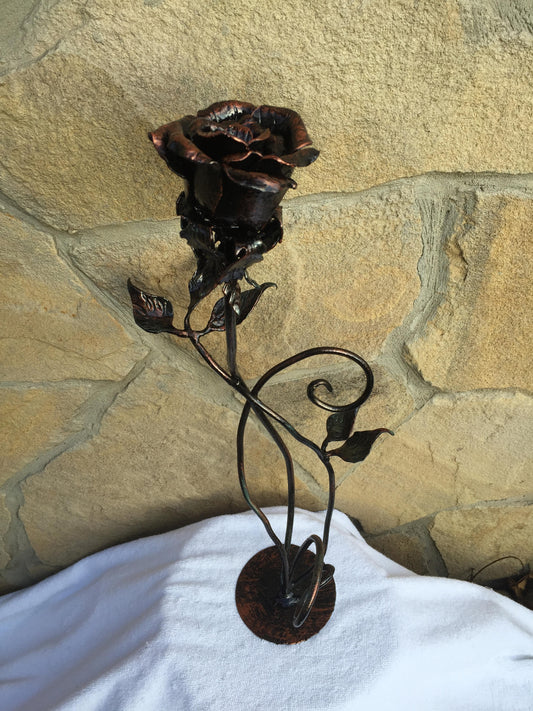 Metal rose, iron rose, forged rose, wrought iron rose, steel rose, hand forged rose, hand made rose, rose sculpture, iron rose gift,her rose