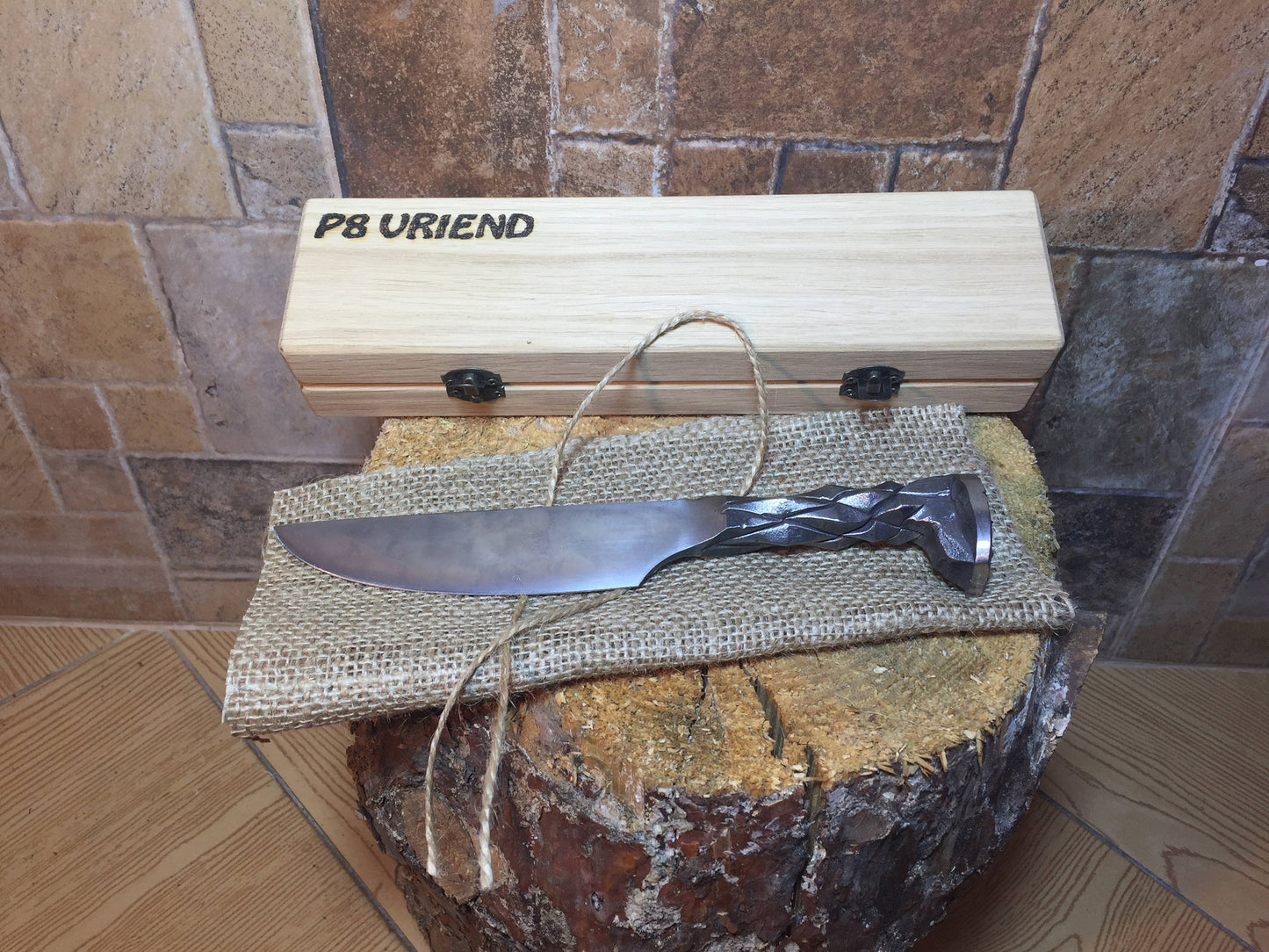 Railroad spike knife in engraved casket/wooden box, iron gift, hunting knife,engraved knife,personalized iron gift,gift for hunter,mens gift