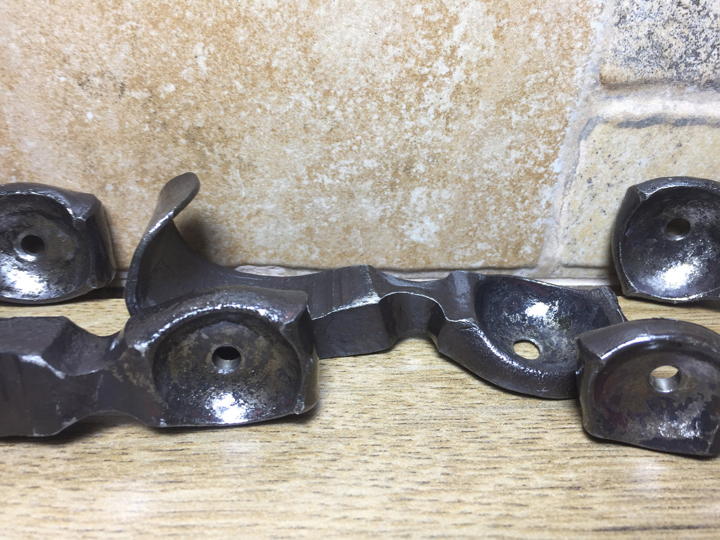 Hand forged hooks (5pcs), custom hooks, decorative hook, custom iron work, blacksmith hook,mug hanger,wall art,key rack,pot rack,iron hanger