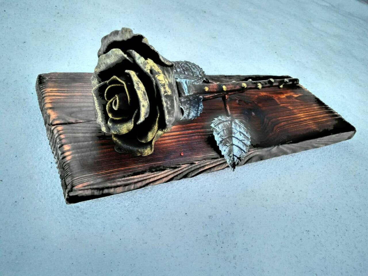 Iron rose, metal rose, engraved gift, personalized iron gift, forging art, gift for wife spouse woman, wedding gift, 6th anniversary gift