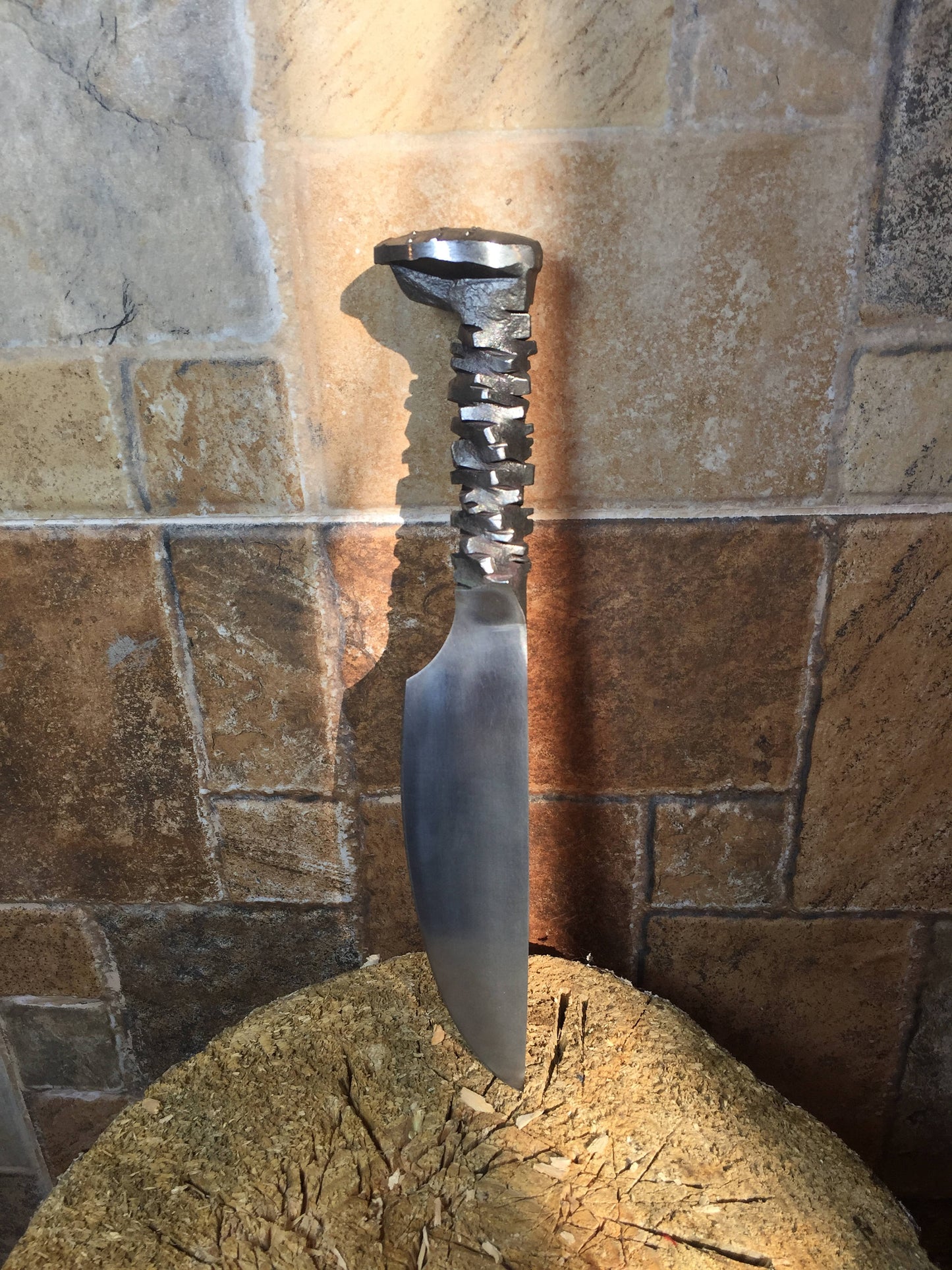 Railroad spike knife, viking knife, iron gifts, manly gifts, mens gifts, wedding anniversary gift, 6th anniversary gift for him, 6 year