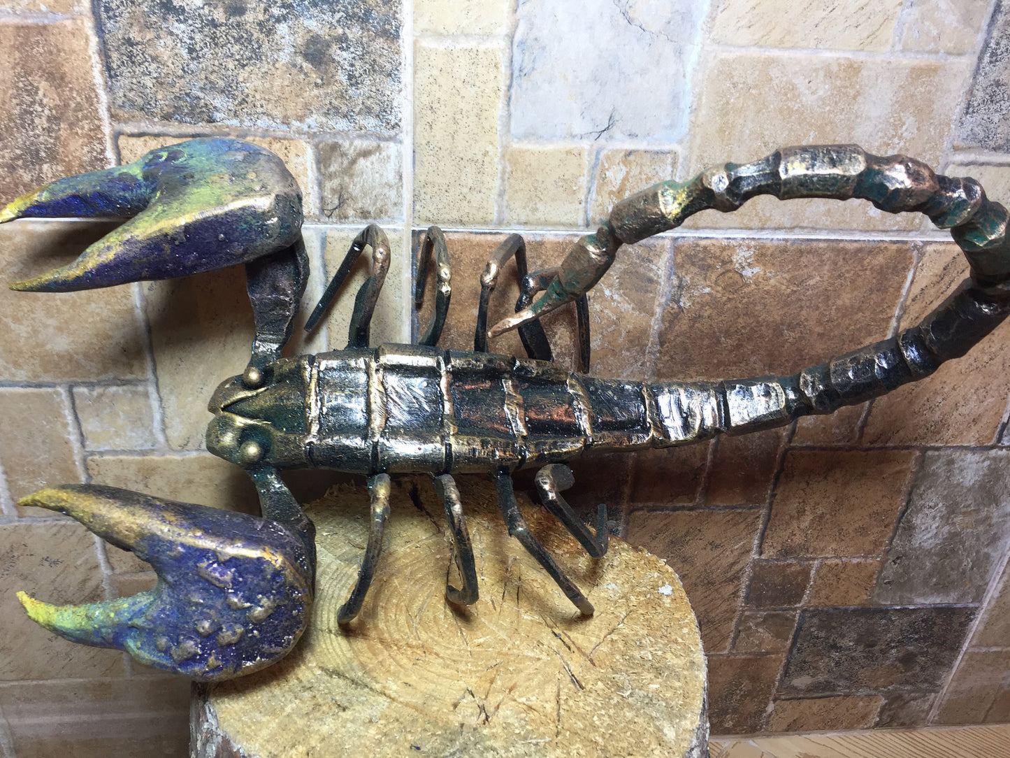 Hand forged scorpion, metal scorpion, metal art, metal art work, hand hammered art, blacksmith creations, metal sculptures,metal figurines