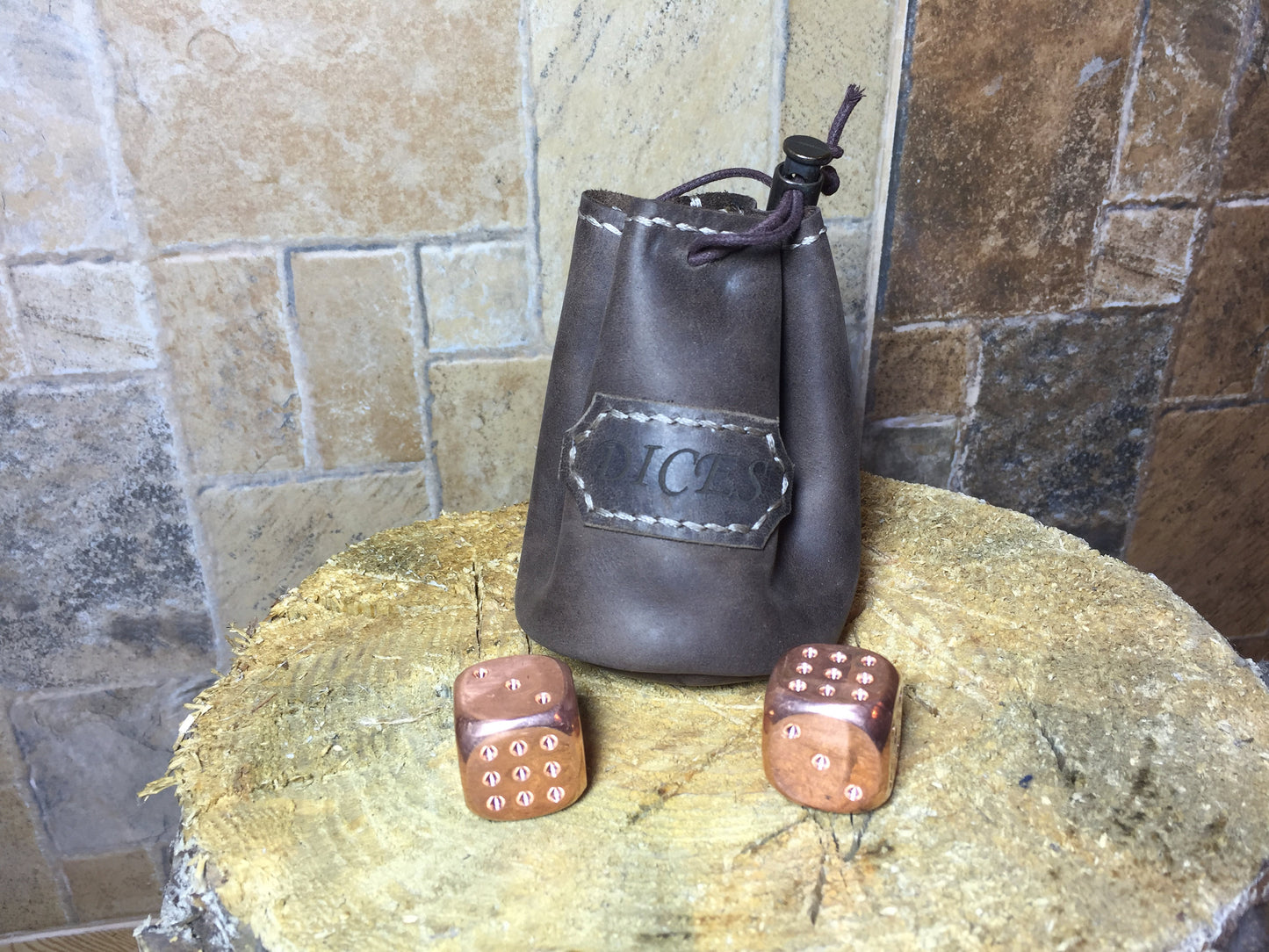 Copper dice set in a leather bag, metal dice, gambling dice, gaming dice, custom dice, iron dice,groomsman gift,steel dice,role playing game