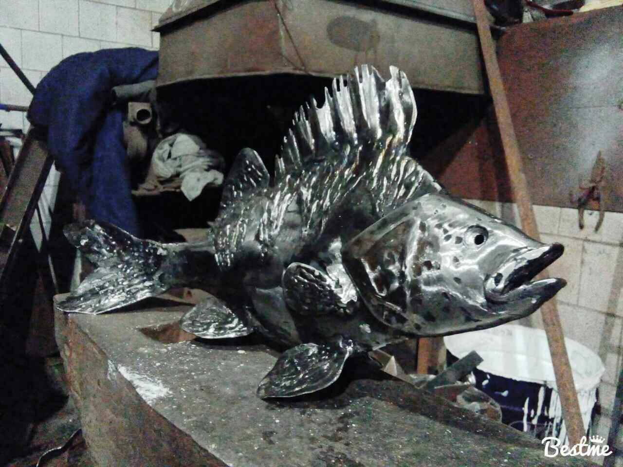 Metal fish, hand forged fish, fish artwork, custom fish, fish figurine, marine life, sea life, fish decor, gift for fisherman,iron fish