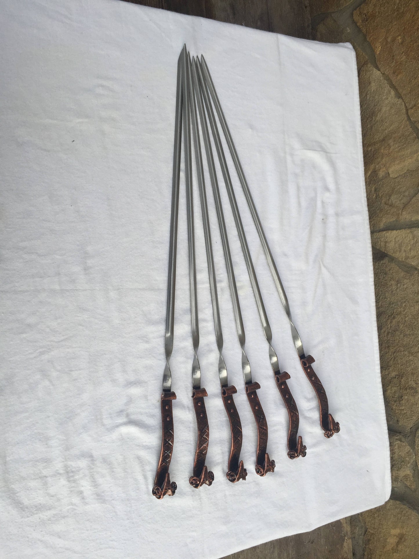 Forged skewers, iron gifts, anniversary gift, grilled meat,grill accessories,metal skewers,barbecue,BBQ,family reunion,picnic,barbecue party