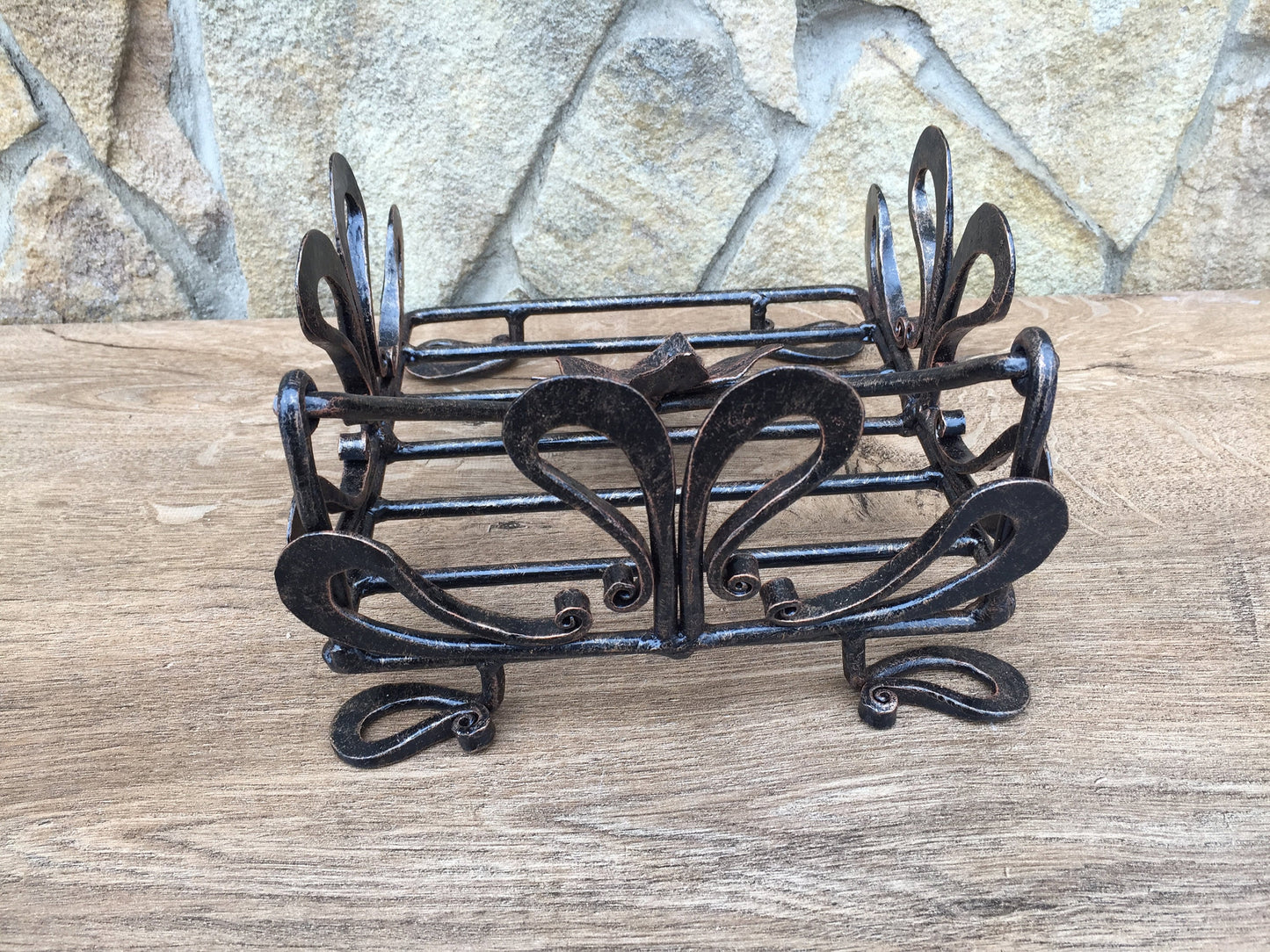 Hand forged napkin holder, napkin holder, napkin stand, napkins, viking, metal art, anniversary gift, iron gift for her, iron anniversary