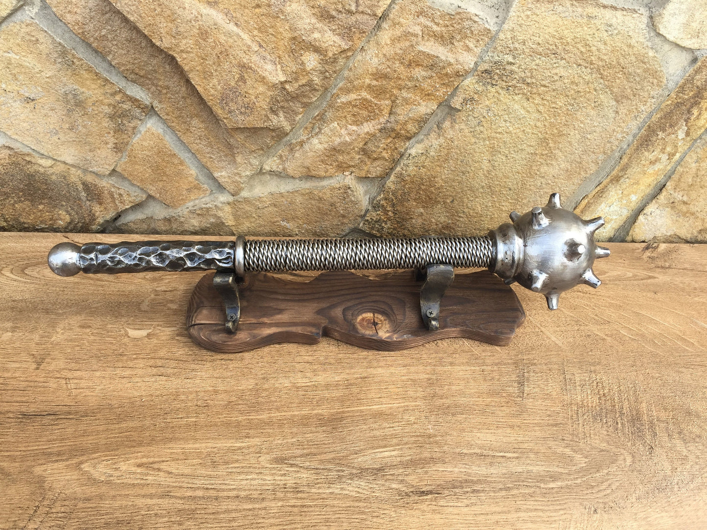 Hand forged mace, mace, war mace, flail, chain flail, medieval, knight, warrior, medieval weapon,war weapon,viking axe,mens gifts,iron gift