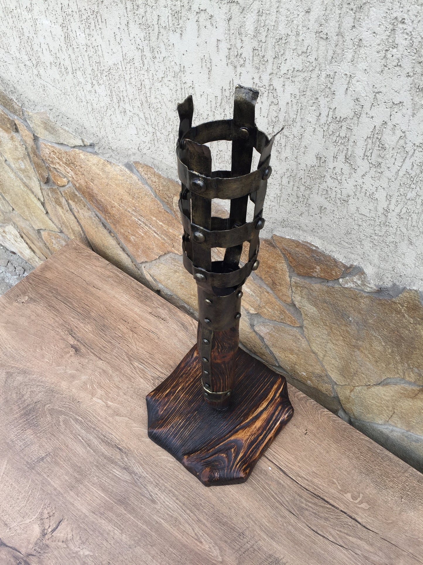 Viking candle holder, viking candlestick, viking encampment, viking camping, viking fire steel, viking torch, viking sconce, viking lantern