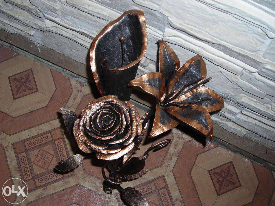 Bouquet forged metal, bouquet of flowers, metal flower, flower bouquet, gift idea wedding, rose, calla, lily, wedding gift,Mother's day gift