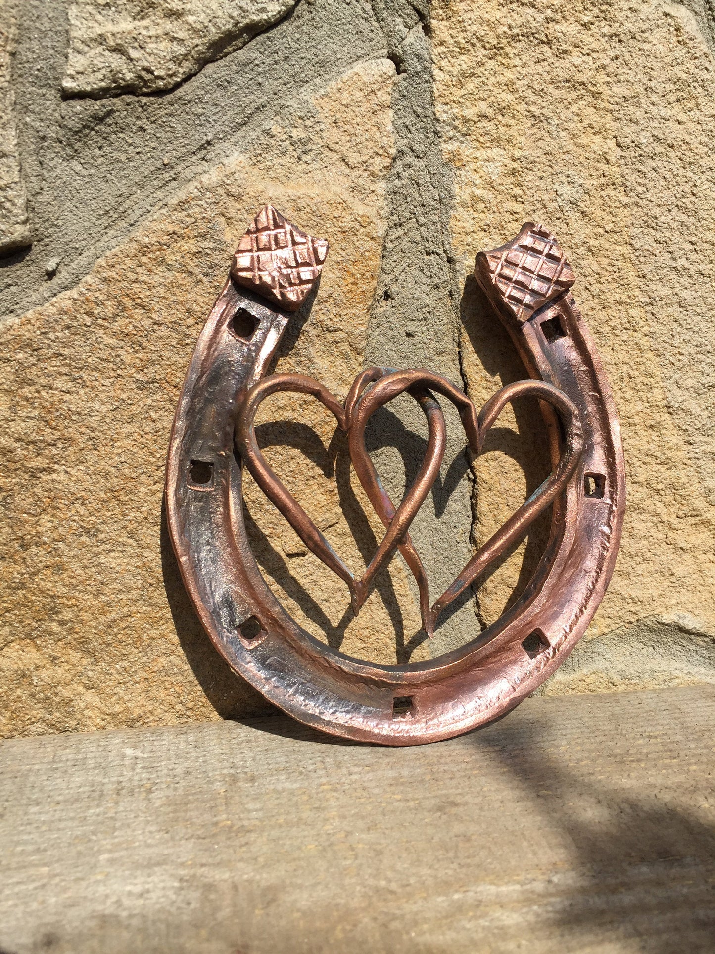 Copper horseshoe, copper gifts, 7 year gifts, 7th anniversary gift, engagement,love talisman,lucky horseshoe,copper anniversary,copper heart
