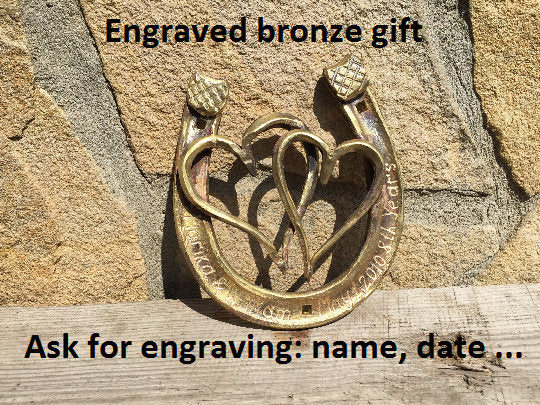Bronze anniversary gift, bronze gifts, 8 year gifts, 8th anniversary gift, bronze horseshoe, anniversary gift,bronze gift idea,bronze hearts