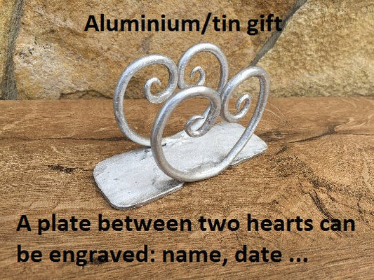 Aluminium anniversary, aluminium gift, wedding gift, tenth anniversary, personalized message, 10 years gift, 10th, 10 years,tin gift for her