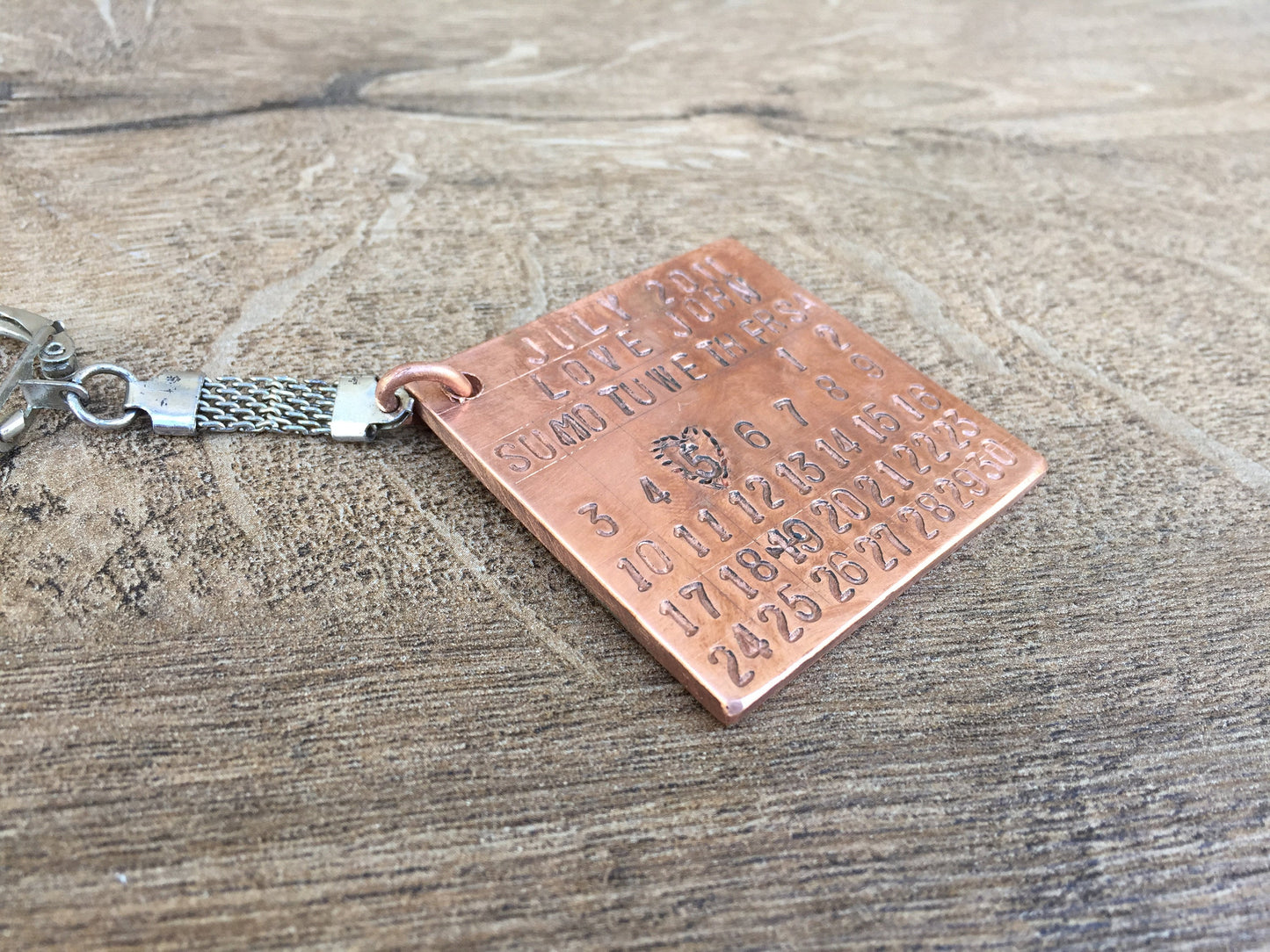 Copper gift, copper anniversary, copper, 7th anniversary, 7 year gift, 7 years, copper gift for him, copper gift for her, copper keychain