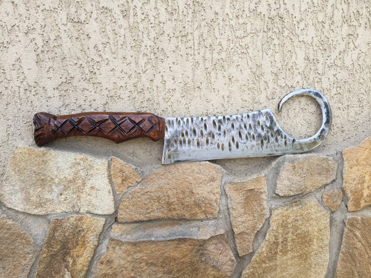 Kitchen axe, kitchen knife, viking axe, culinary gift, kitchen decor, carved knife, butcher, iron gift for him, cookware, chef axe,chef gift