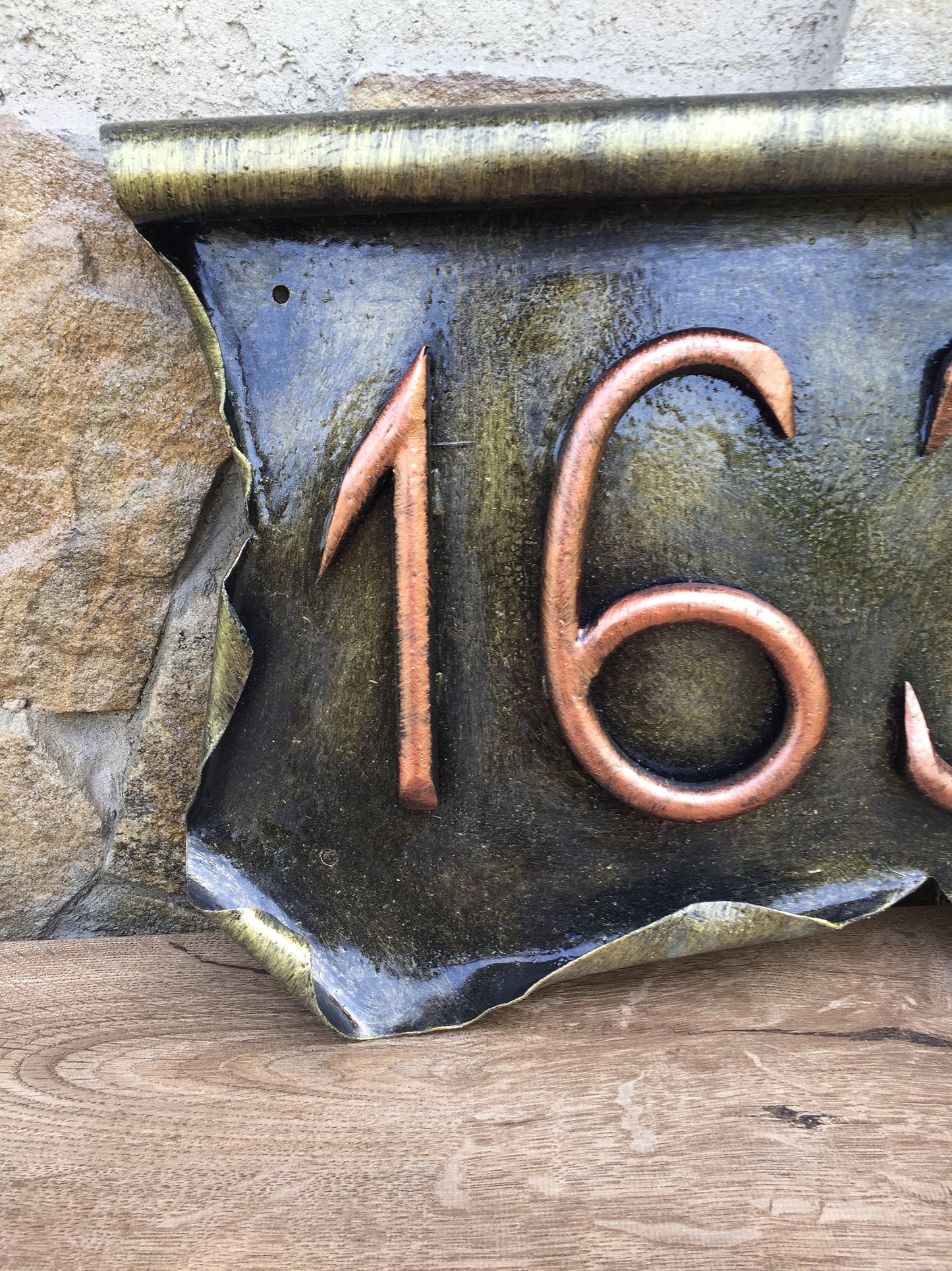 Hand forged house plate, vintage numbers, house number plaque, slate house plate, rustic slate,outdoor slate sign,sign for house,street name