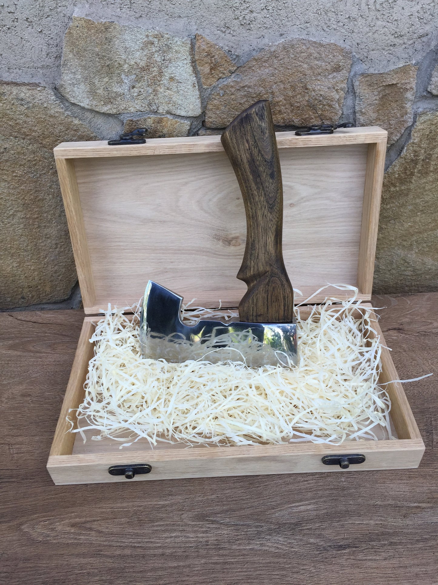 Axe in engraved wooden box, personalized gift, viking axe, tomahawk, axe, hatchet, mens gift, viking, iron anniversary, bearded axe, axes
