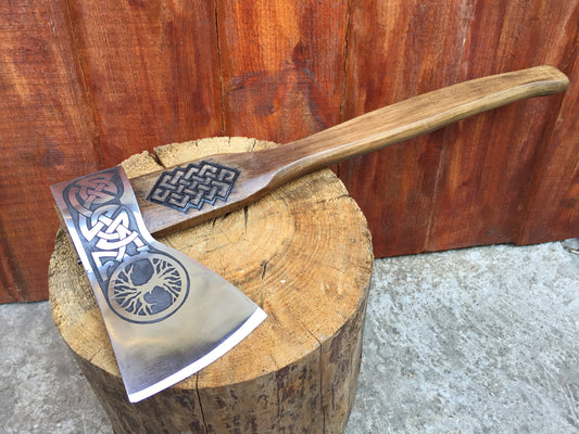 Axe, ax, viking axe, tree of life, medieval axe, kitchen utinsils,tomahawk, mens birthday gift, mens gifts, iron gift for him, gifts for men