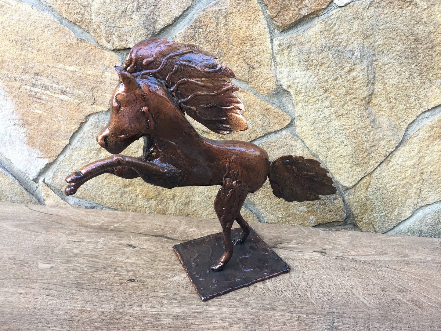 Hand forged horse, horse figurine, horse lover gift, horseshoe, horse decor, horse art, cowboy gift,cowgirl gift,cowboy horse,western decor
