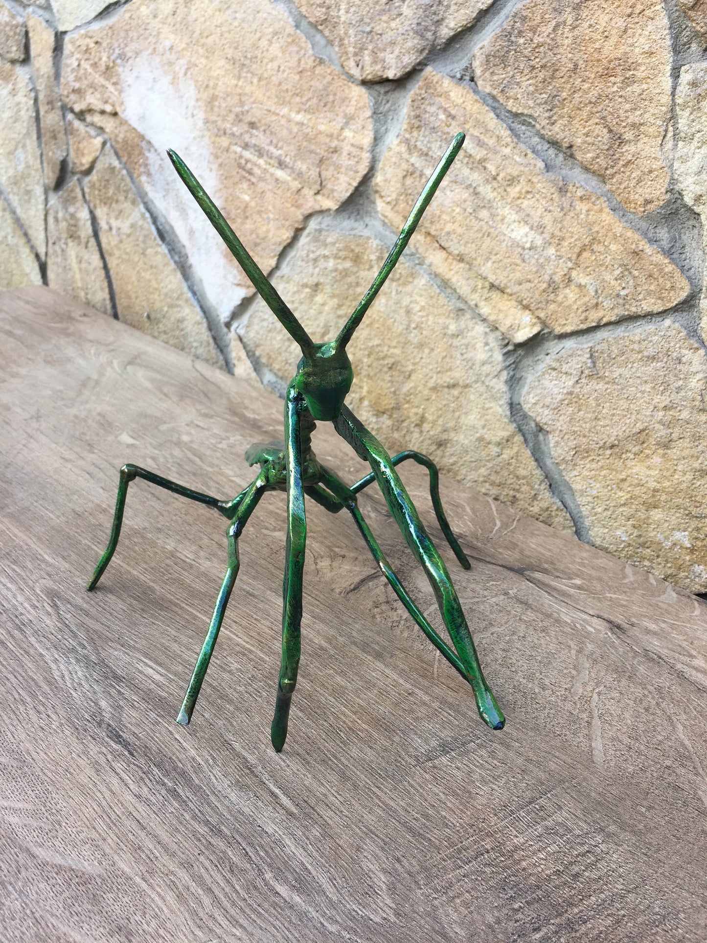 Hand forged mantis, mantis figurine, mantis sculpture, mantis charm, insect gifts,insect art,insect birthday party,insect charms,iron gift