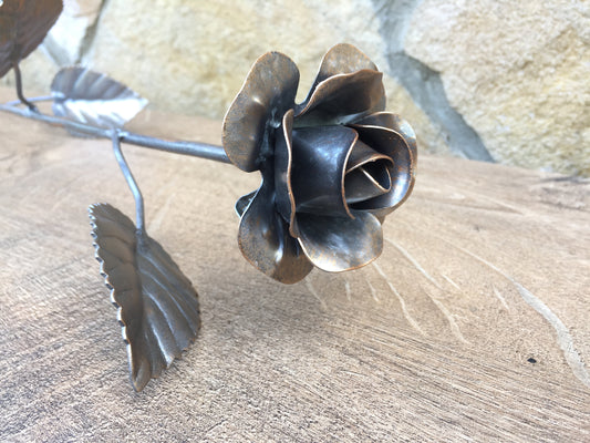 Iron rose, steel rose, metal rose, hand forged rose, wrought iron rose,hand made rose,metal sculpture,wedding anniversary,metal gift for her