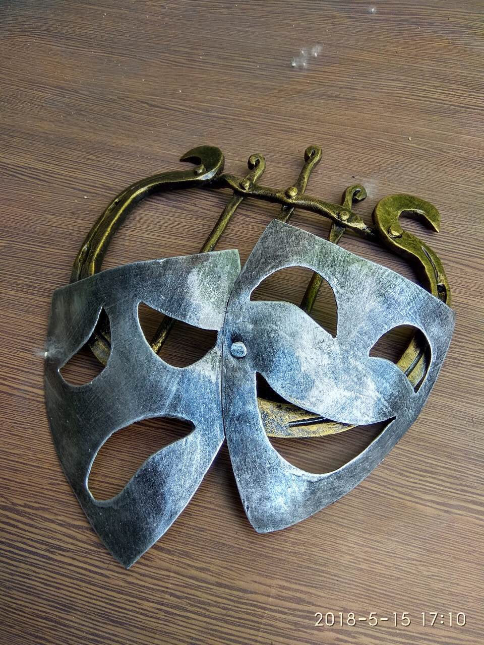 Hand forged theater mask, theater birthday, theater masks wall art, theater director gift, theater major gift, theater wall art, theatre