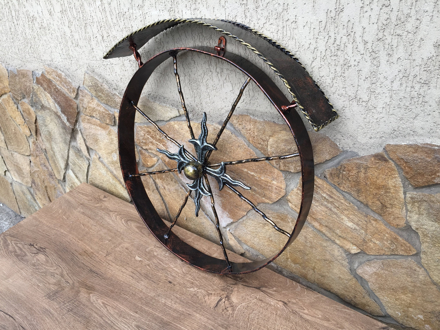 Iron wheels, iron wheel farm, metal wheels, iron wheelbarrow, metal wheel barrow, metal wheelbarrow, iron gifts, yard art, rustic wall decor